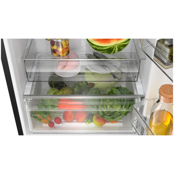 bosch kgn49vxct series 4 free fridge freezer 203 x 70 cm black stainless steel