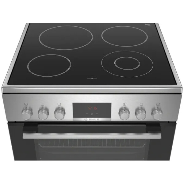 jlf electronics bosch hkr39b150 series 4 freestanding cooker with electric stoves inox