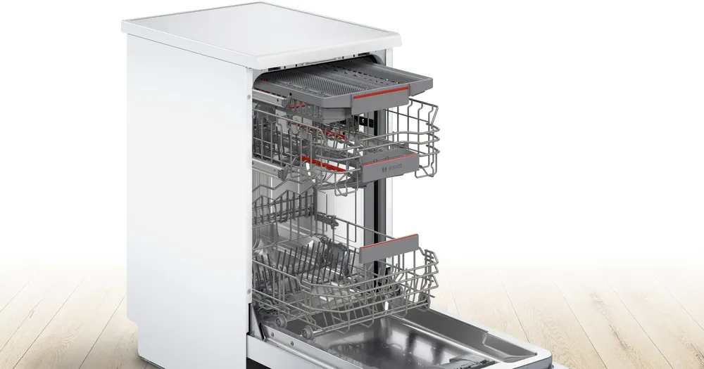 jlf electronics bosch sps4hmi49e series 4 freestanding dishwasher 45 cm brushed steel anti fingerprint