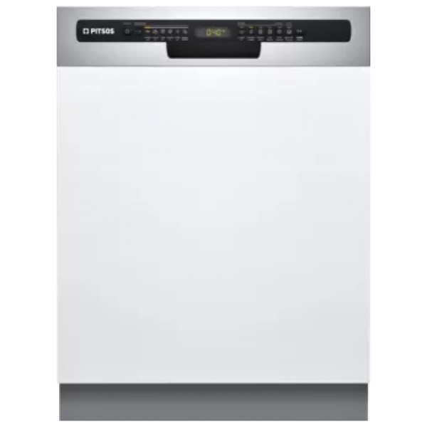 pitsos dif60i00 semi integrated dishwasher with visible front 60 cm stainless steel