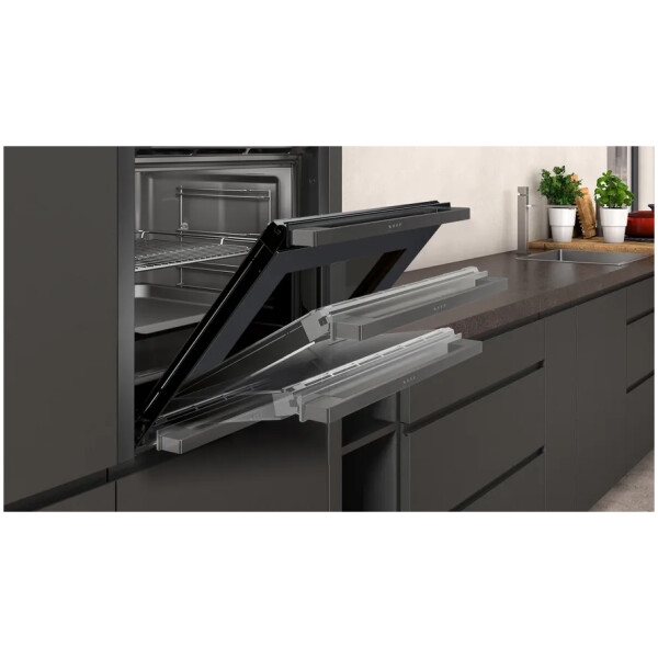 neff b5avm7ag0 n 50 built in oven with additional steam function 60 x 60 cm graphite grey